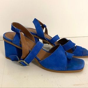 ASOS Royal Blue Suede Summer Sandal Heels - LIKE NEW